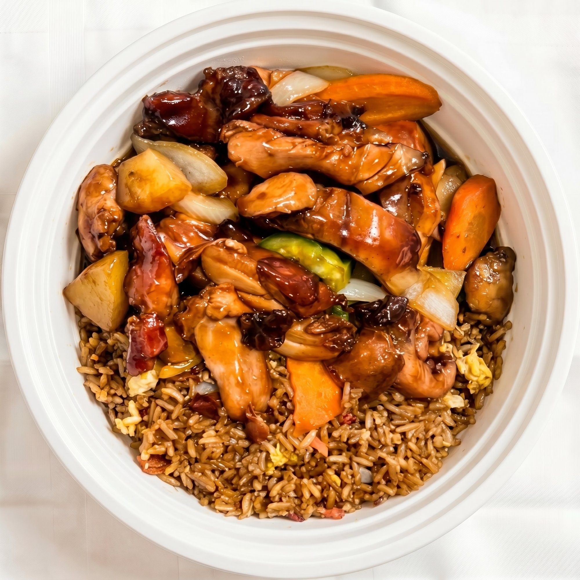 Dinner Bourbon Chicken Combination Platter