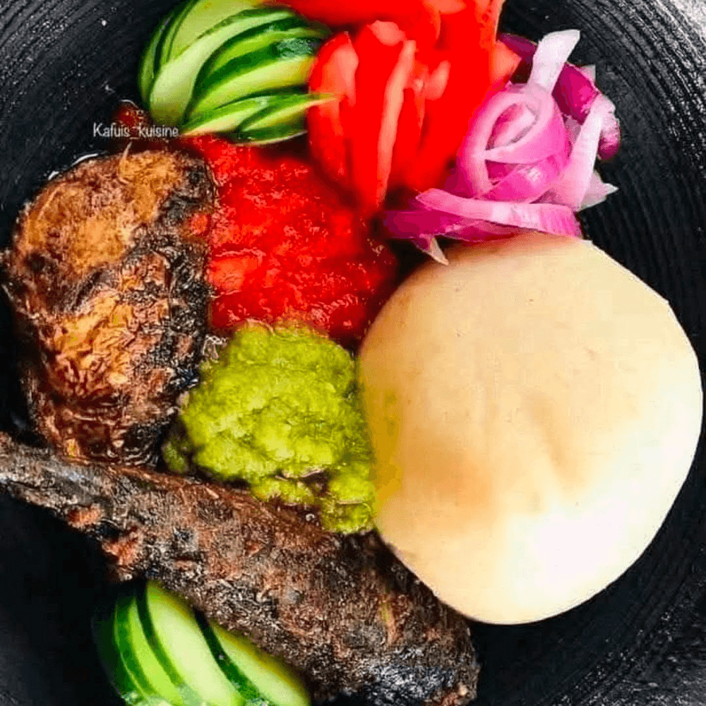 Banku With Full Tilapia