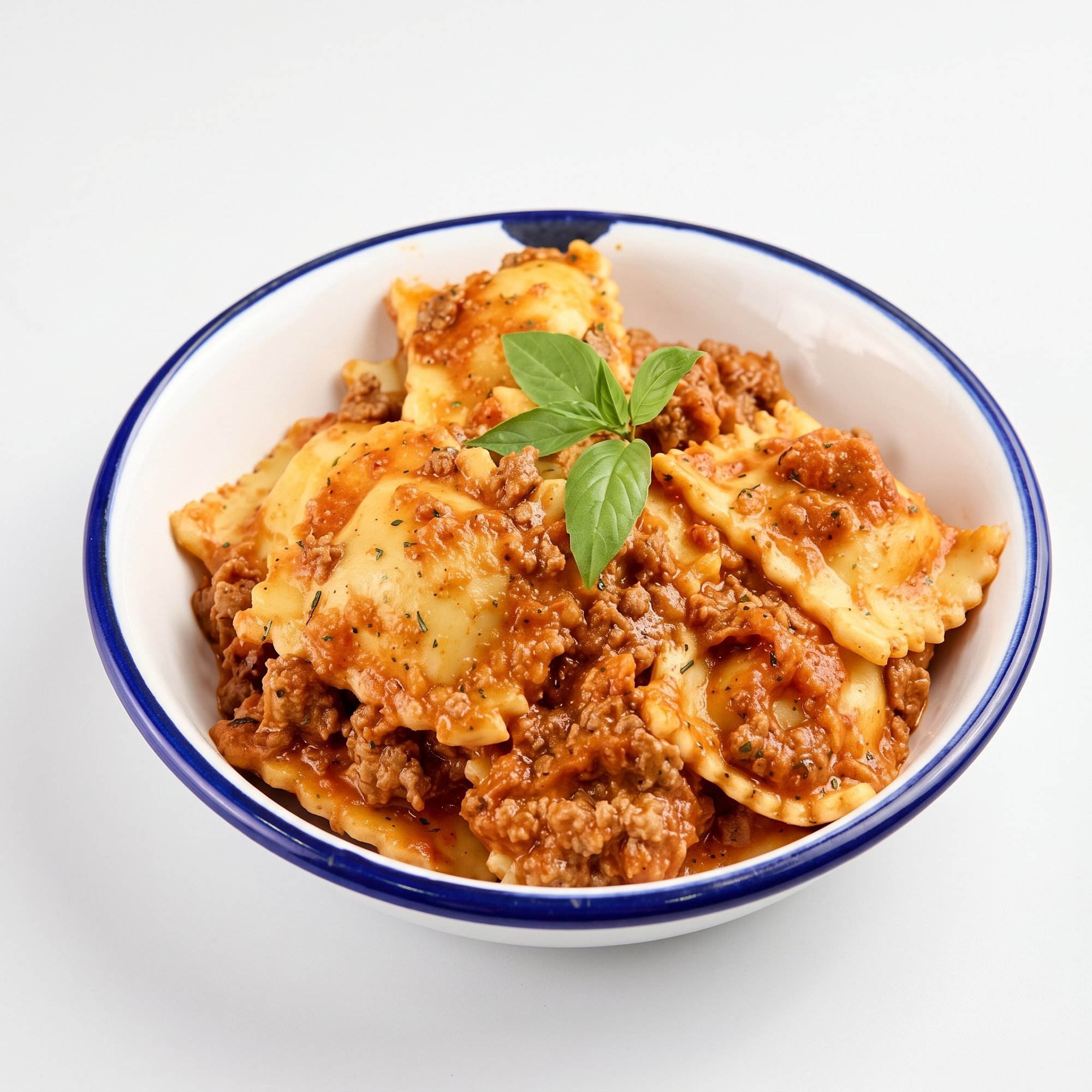 Ravioli with Meat Sauce Parmigiana