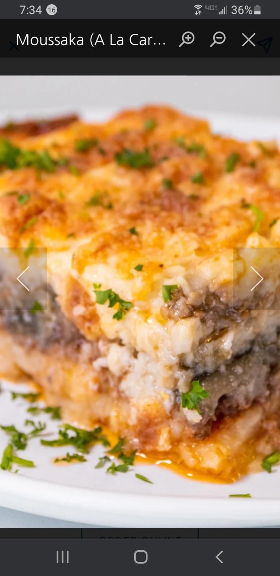 Moussaka Plate