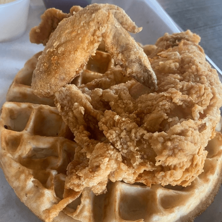 2pc White Chicken and Waffle