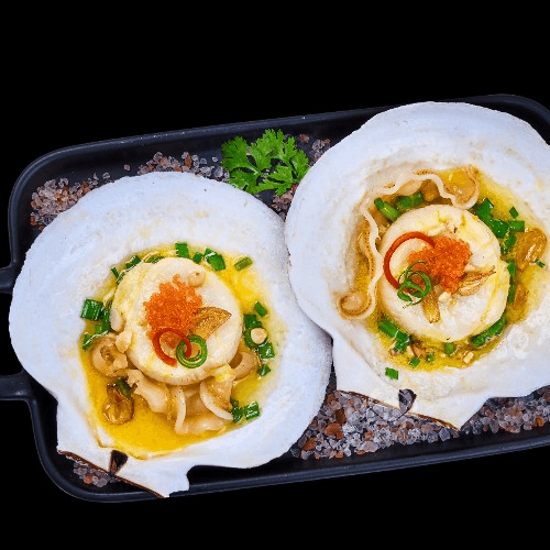Grilled scallion & roe scallops (2PCS)