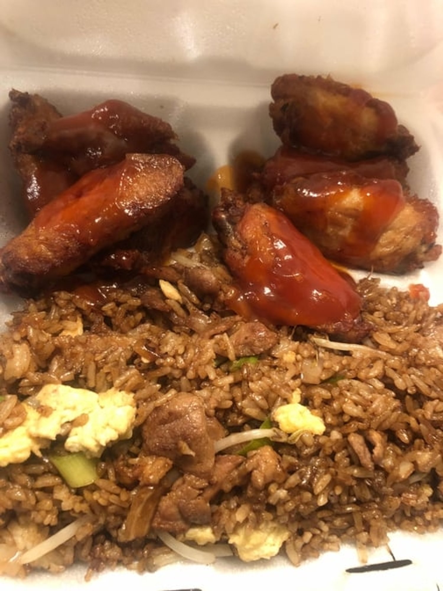 Cut Wings and Pork Fried Rice
