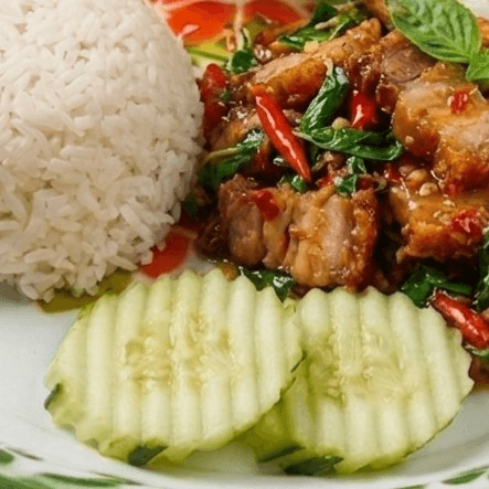 K3-Kra Pao Moo Krob (Crispy Pork)