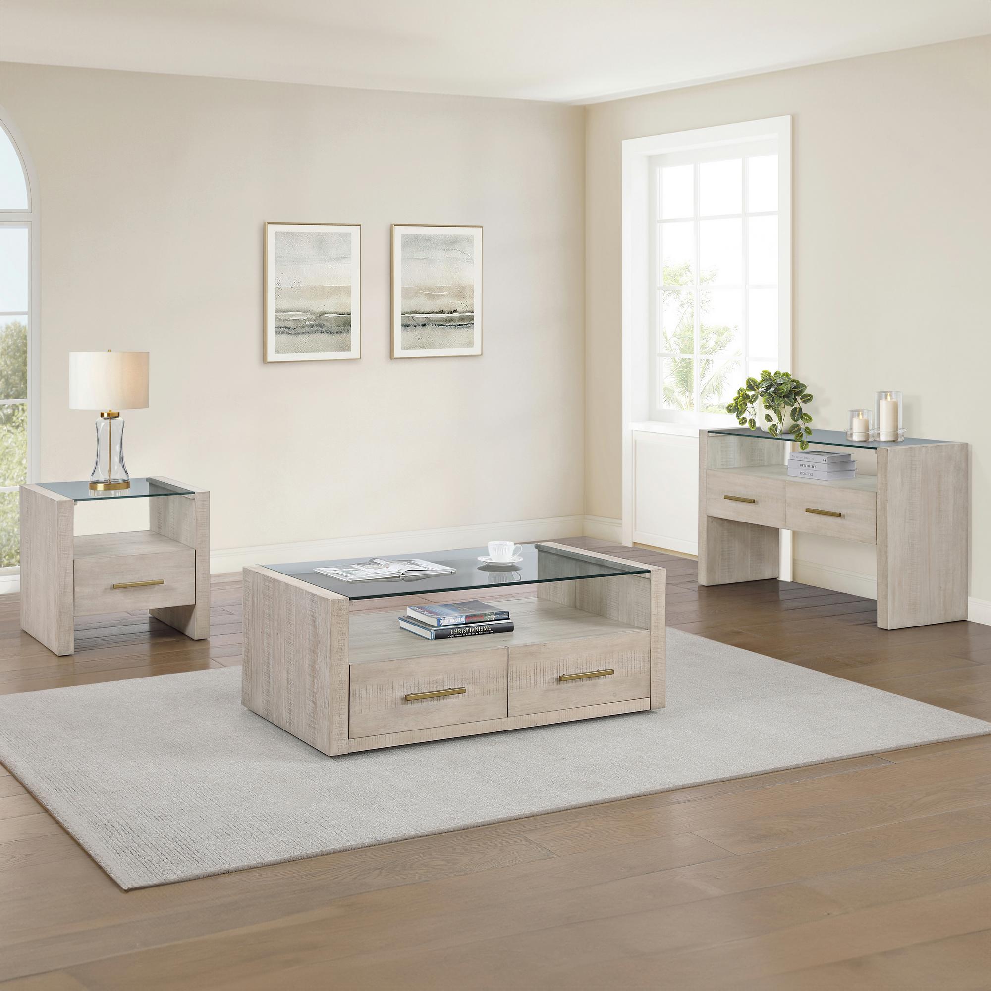 4-Piece Garland Cocktail Table, Sofa Table, & End Tables - Parchment