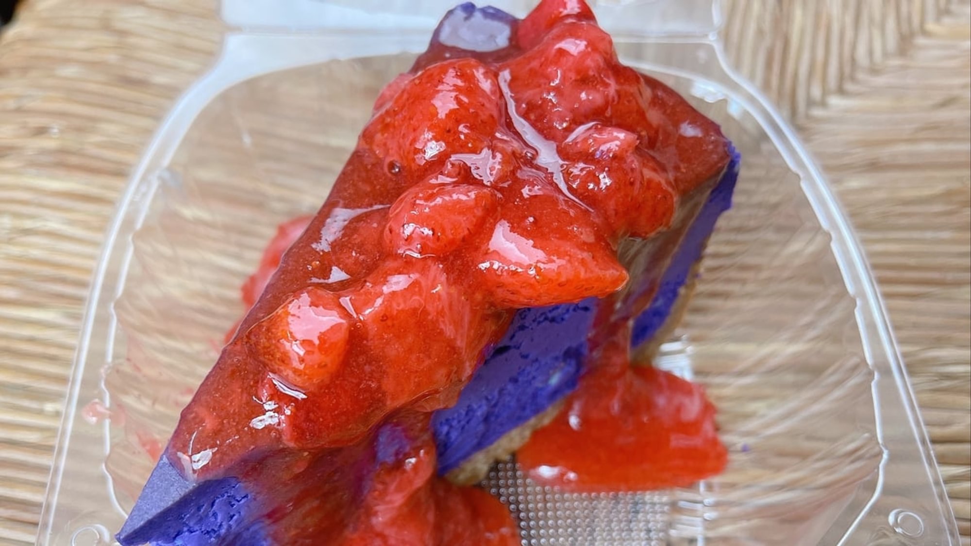 Ube Strawberry Cheesecake