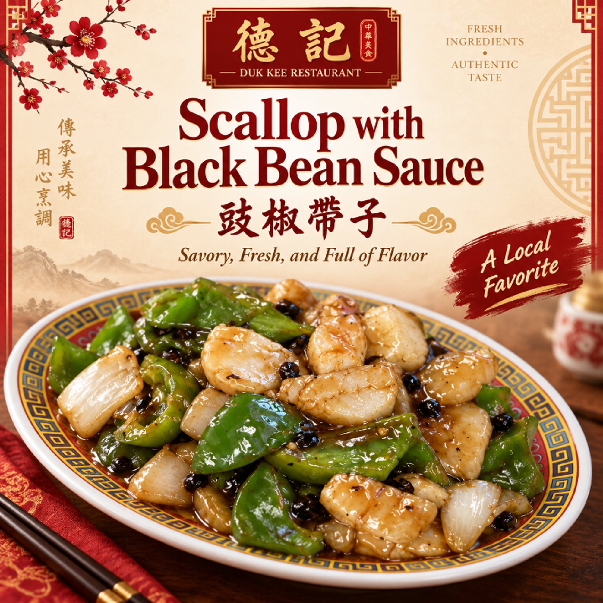豉汁帶子 54.Scallop with Black Bean