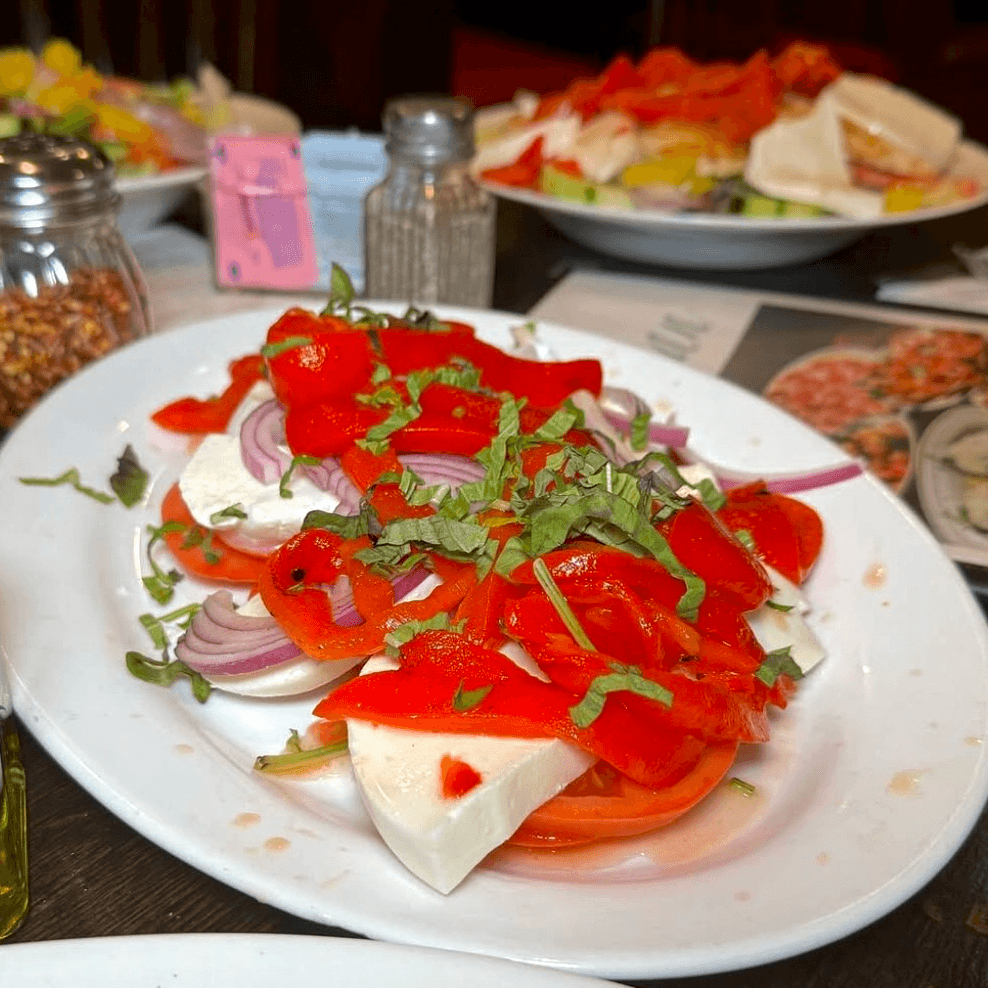 FRESH MOZZARELLA TOMATO ROASTED PEPPER SALAD