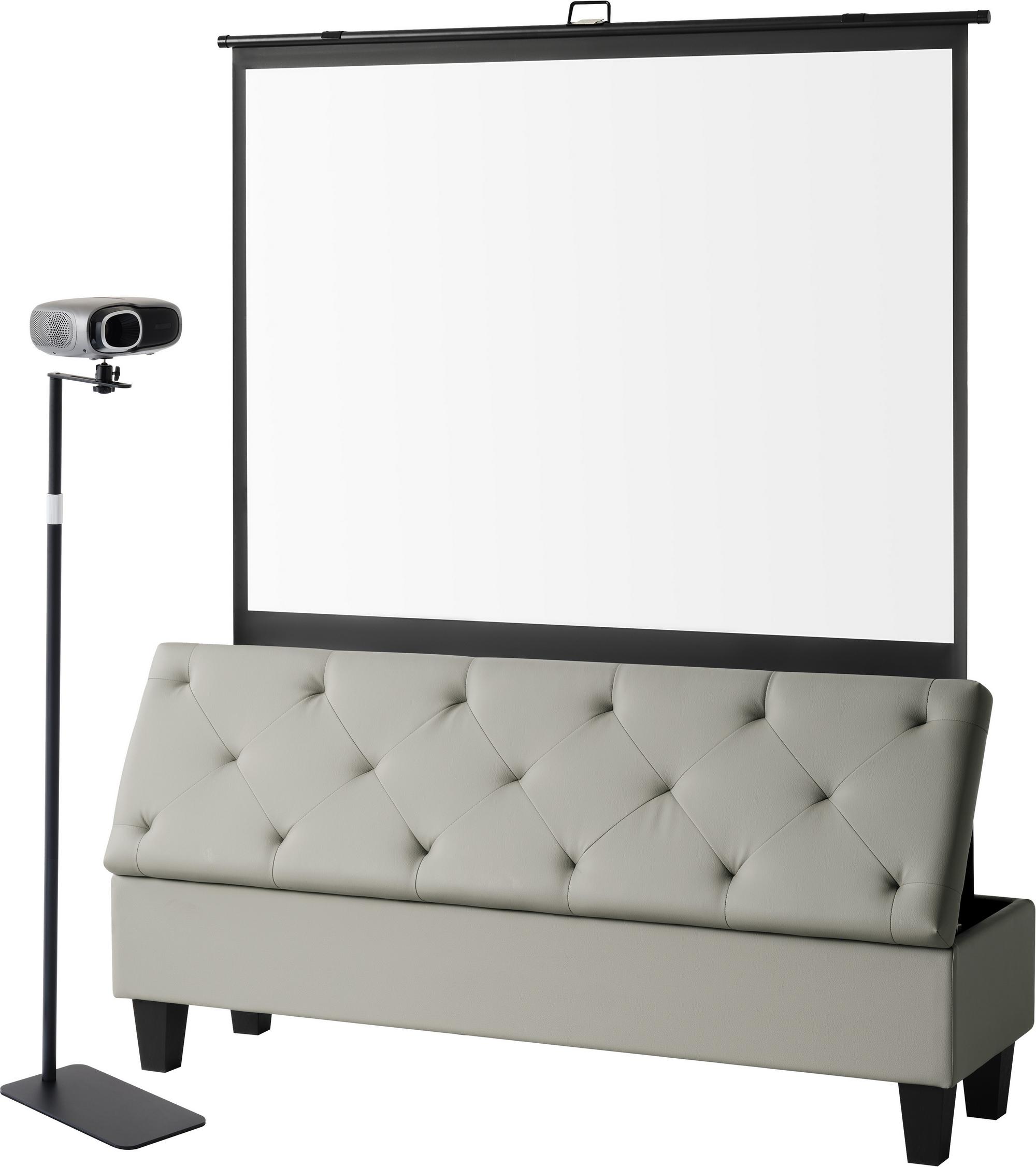 4K Projector & 65" Screen in Bench - Gray