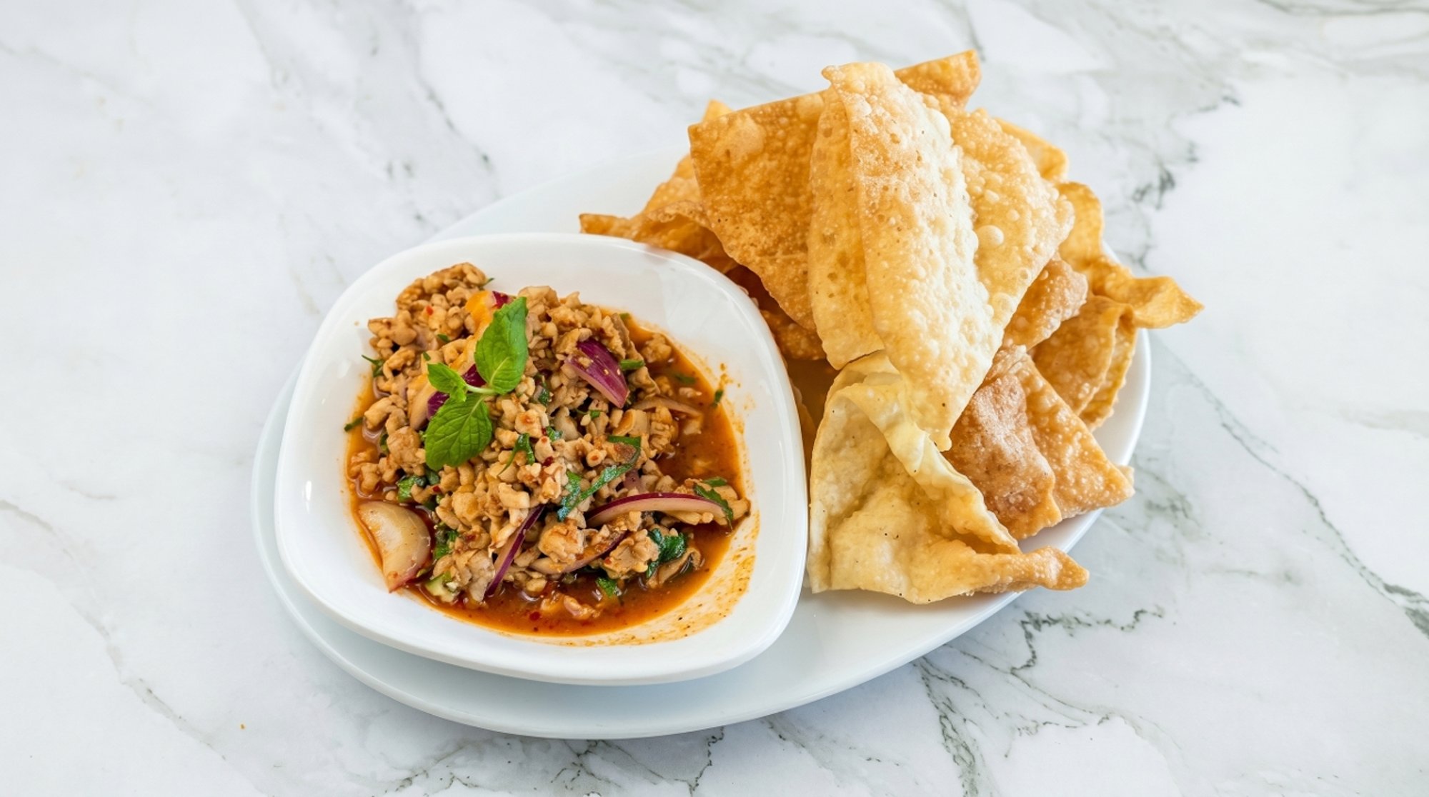 S8 Tom Yum Wonton Nachos