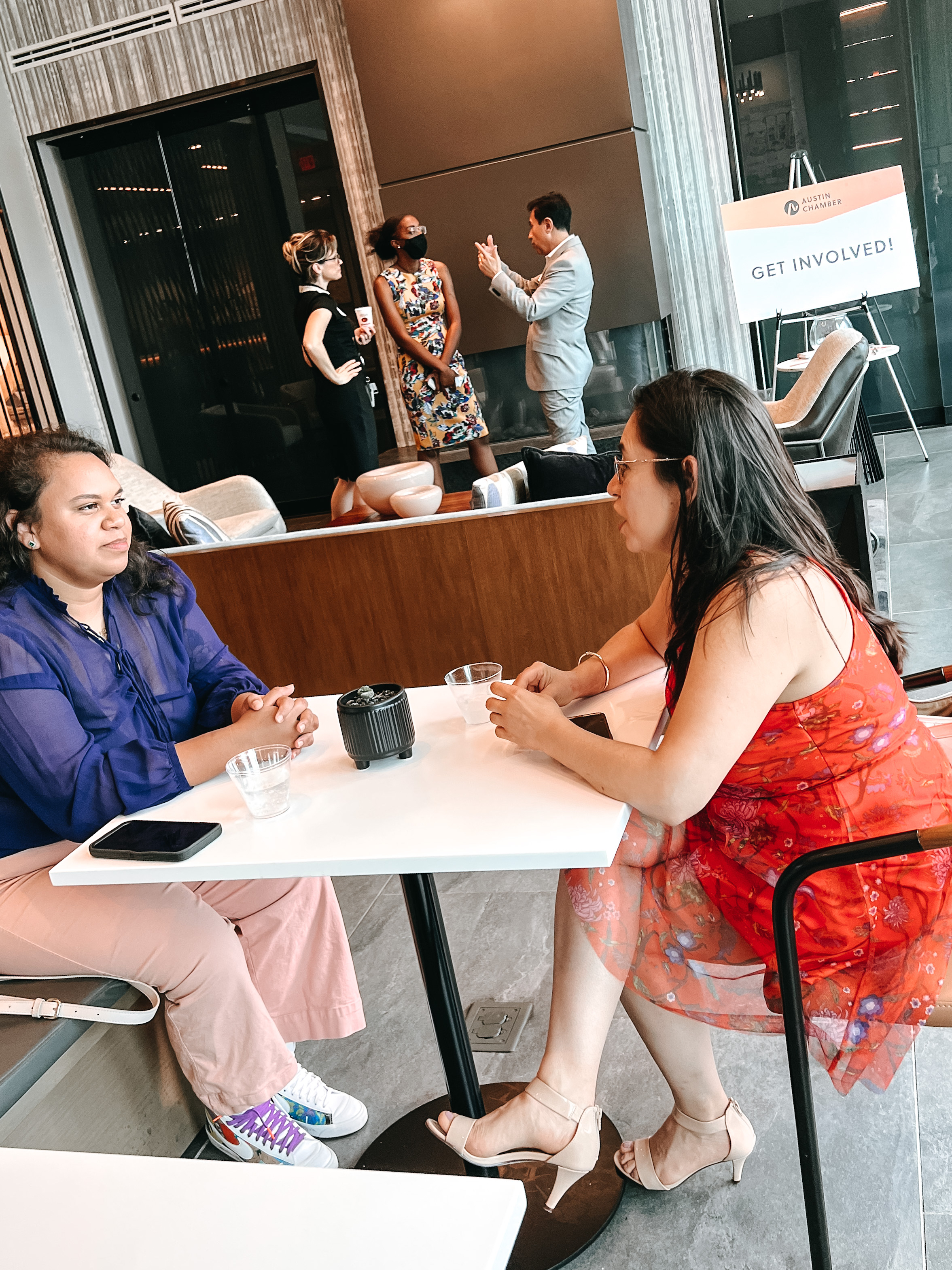 Cynthia Spencer (right) at the Austin Chamber Social