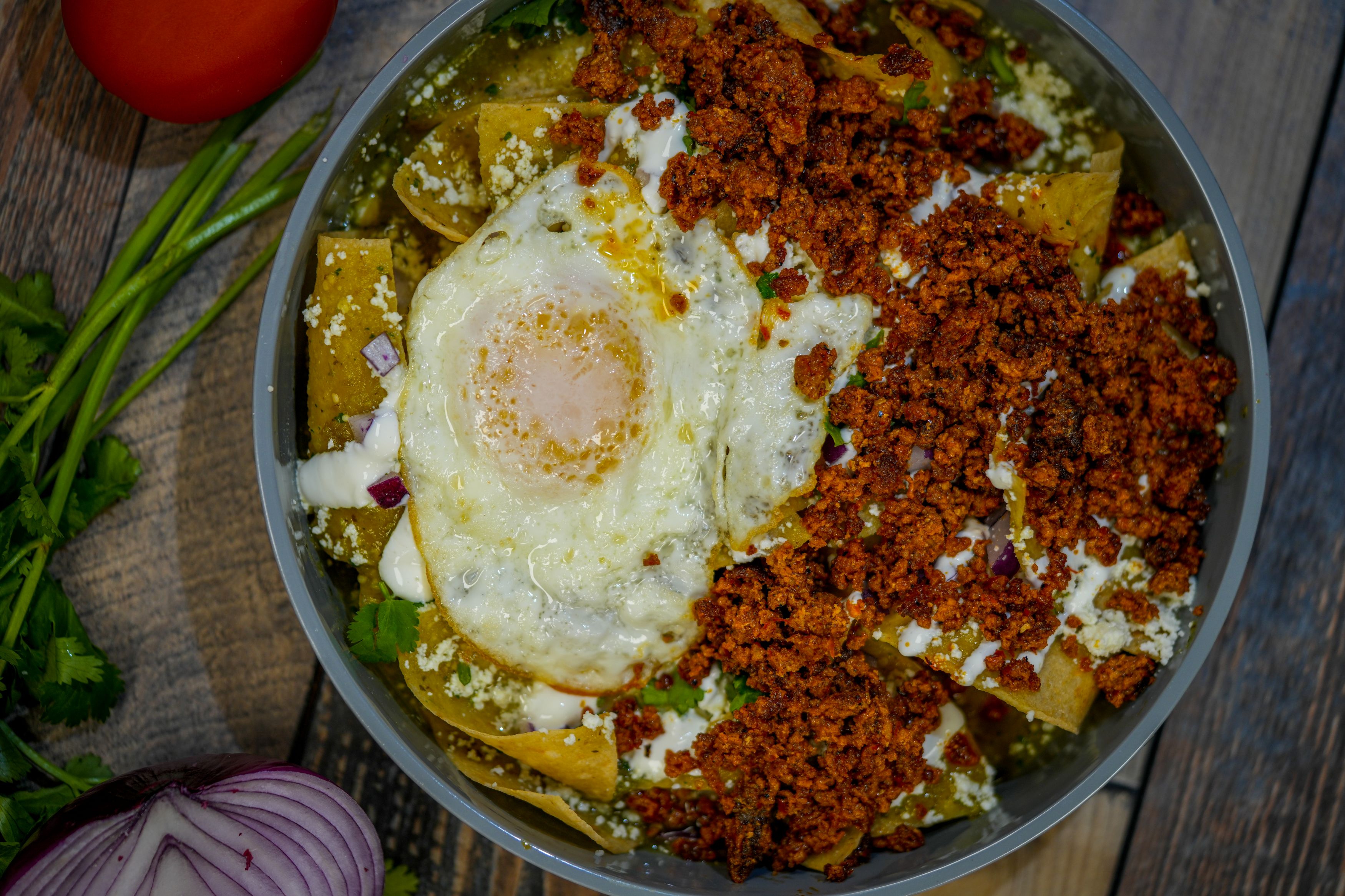 Chilaquiles Verdes/ Green Chilaquiles