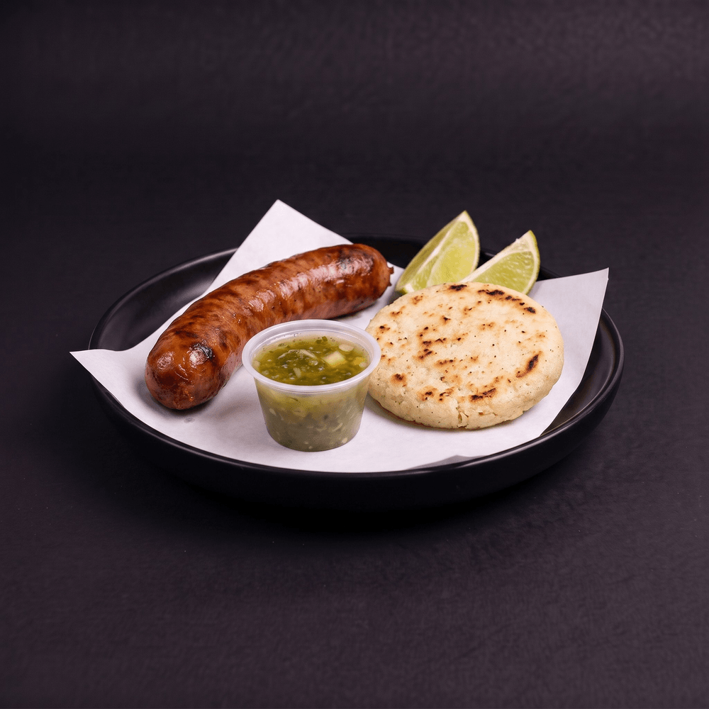 Chorizo con Arepa