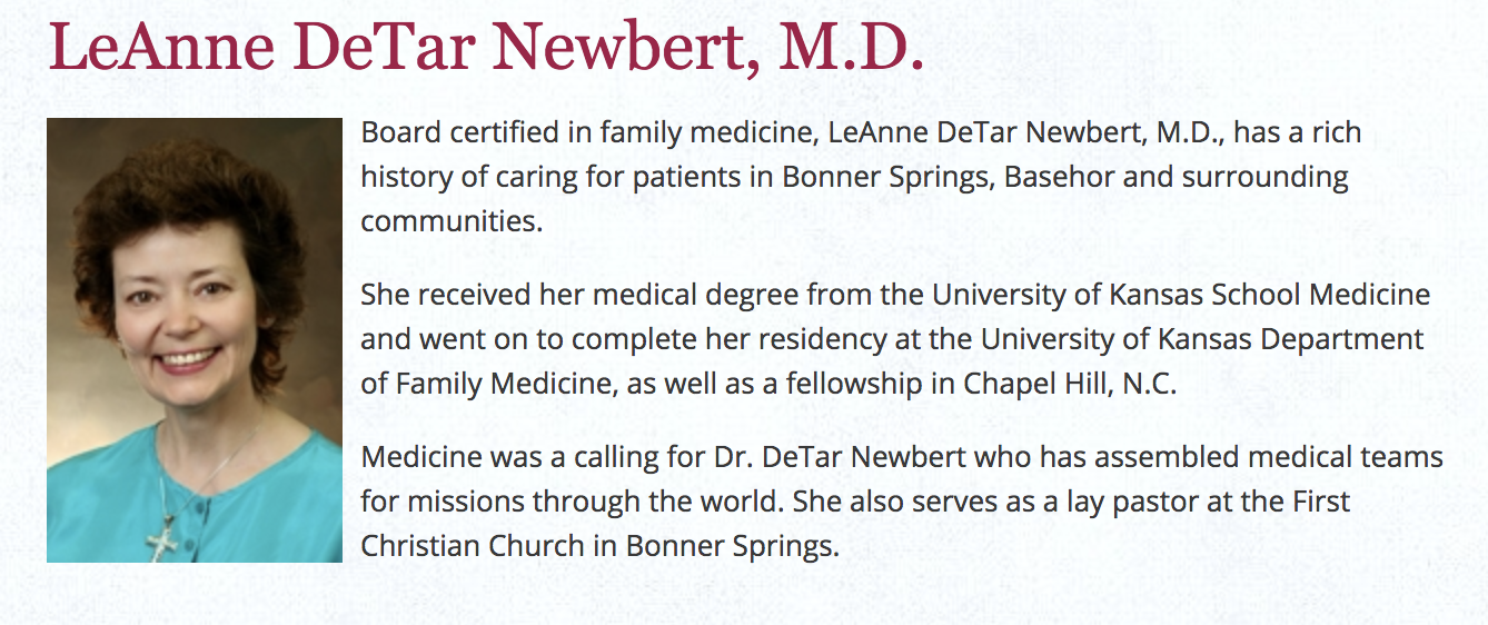 LeAnne DeTar-Newbert, M.D. Photo