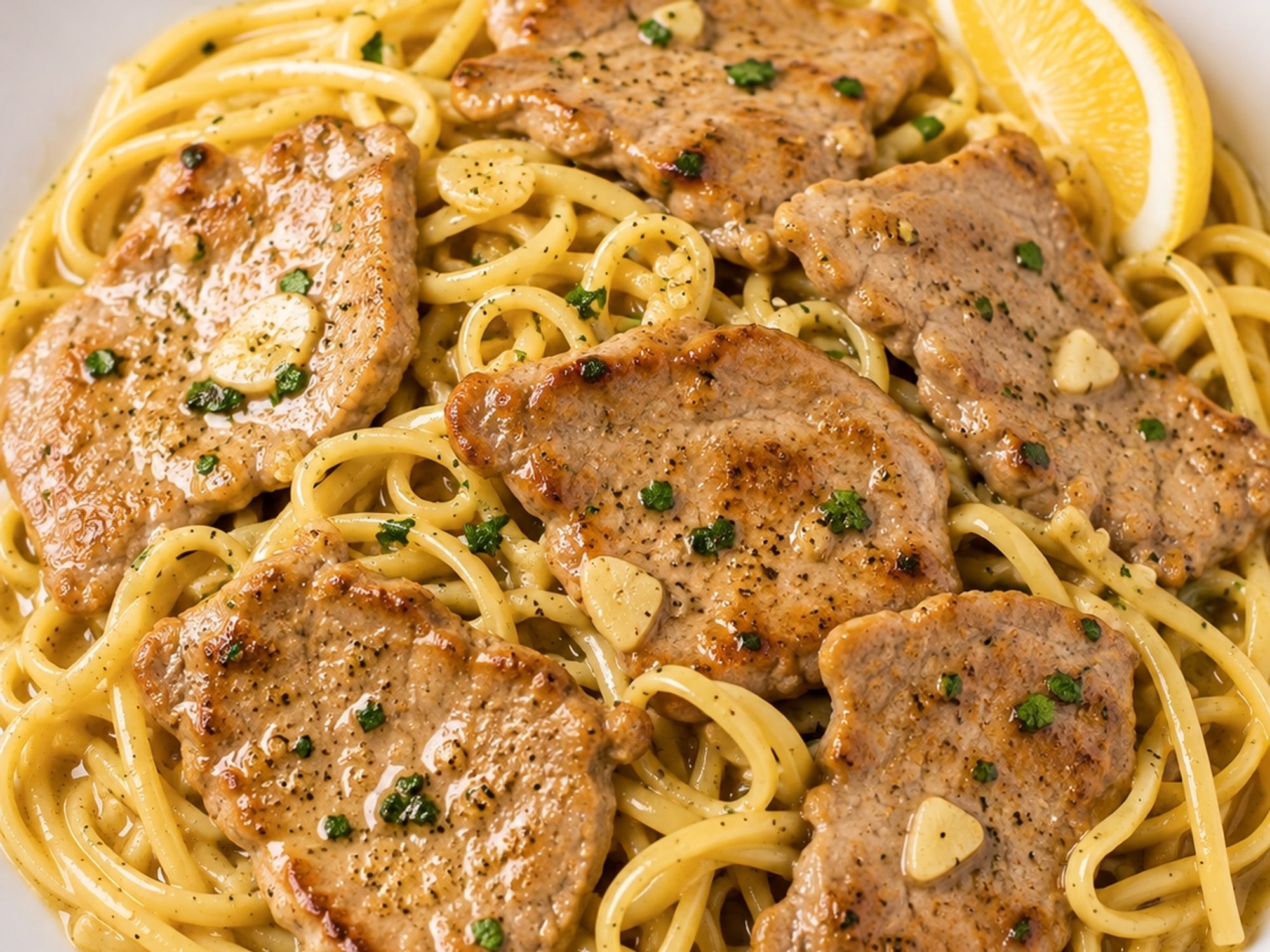 VEAL SCAMPI LINGUINE