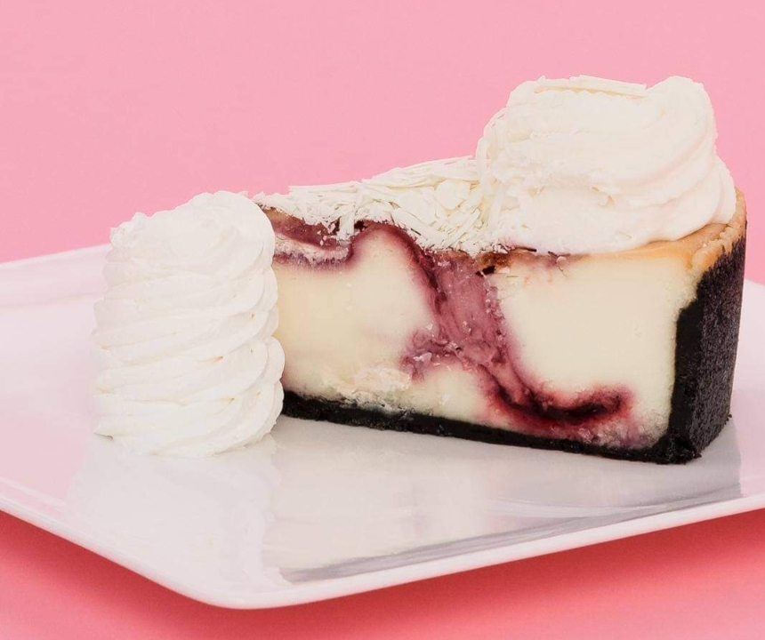 White Choc Rasp Cheesecake