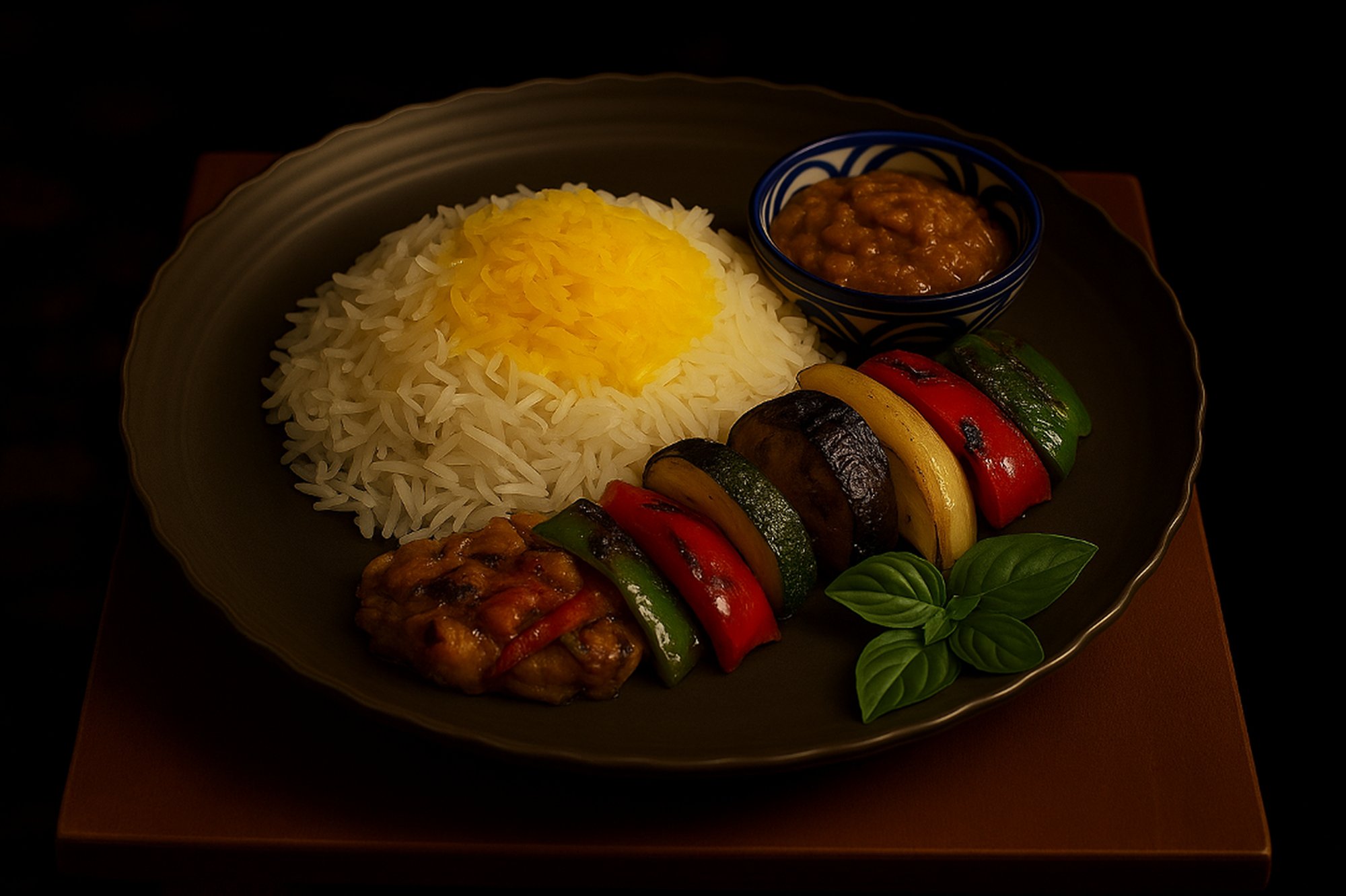 🌱 Veggie Kabob Plate