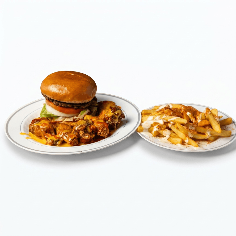 Burger and 6 Pieces Wings Combo