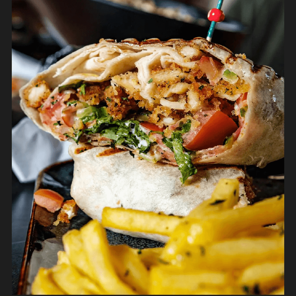 Chicken Ranch Wrap with Fries