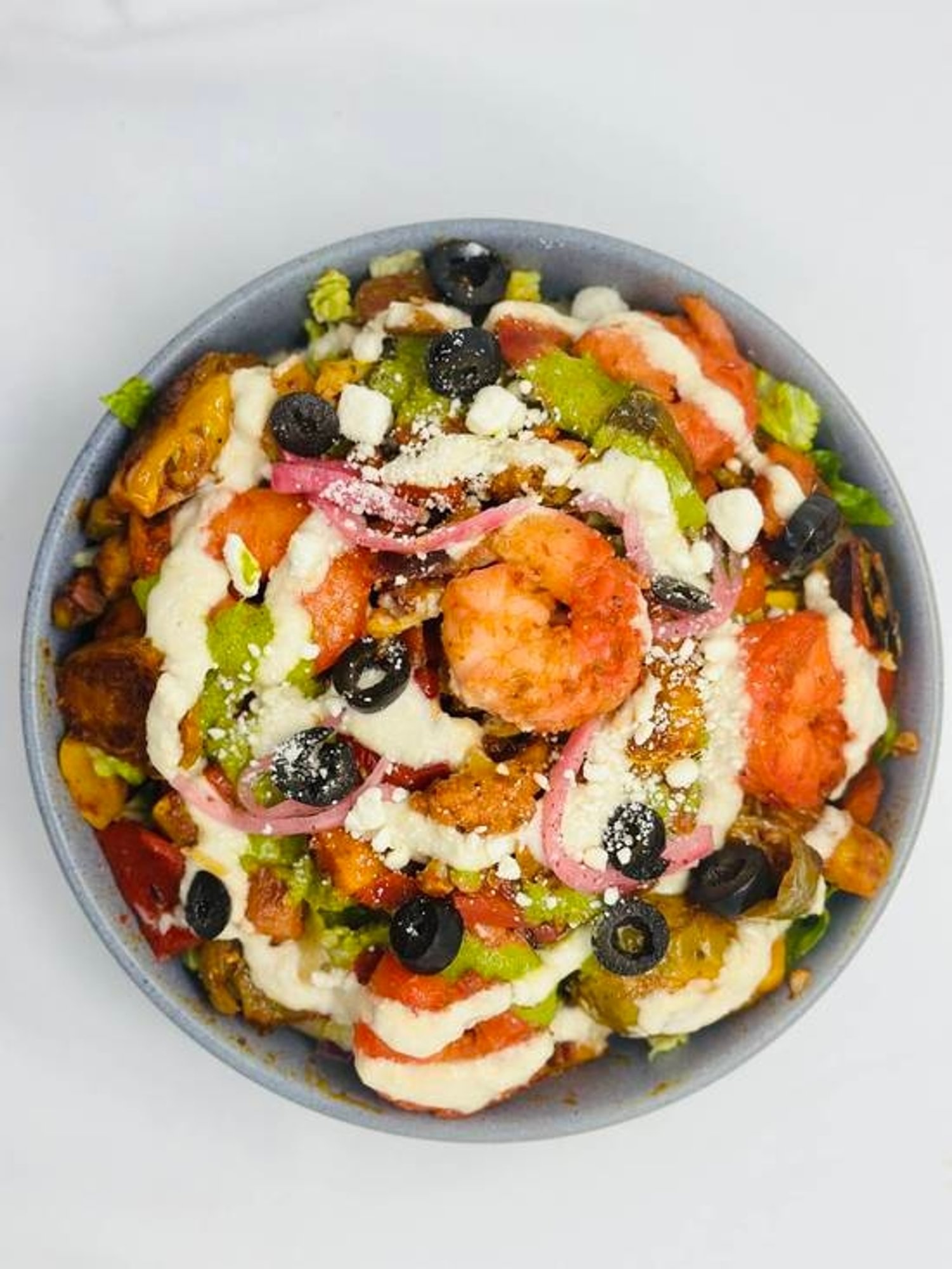 Mediterranean Salad with Shrimp (GF)