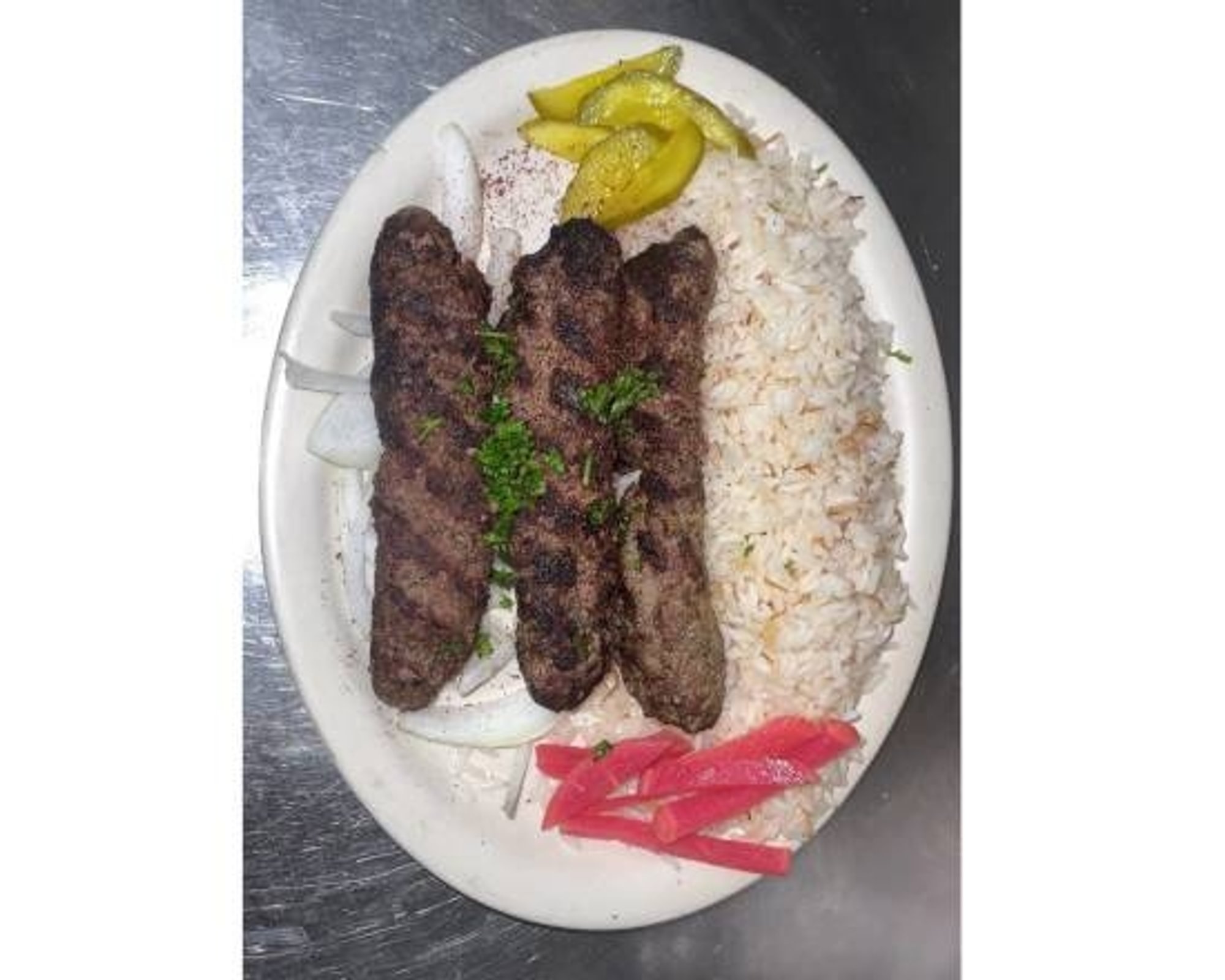 Kafta Kabob With Hummus