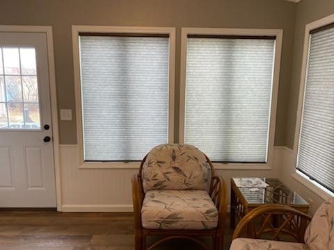 Our Cellular Shades look great in so many homes! Here they are in Cedar Falls, where they complement a classic wicker look with so much ease!  BudgetBlindsCedarFallsWaterloo  CedarFallsIA  CellularShades  EnergyEfficientShades  FreeConsultation  WindowWednesday