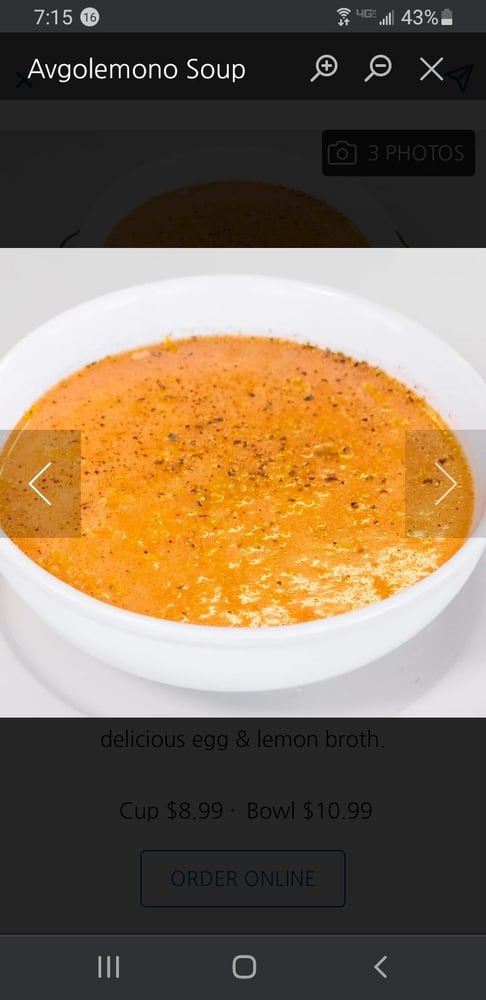 Avgolemono Soup Cup