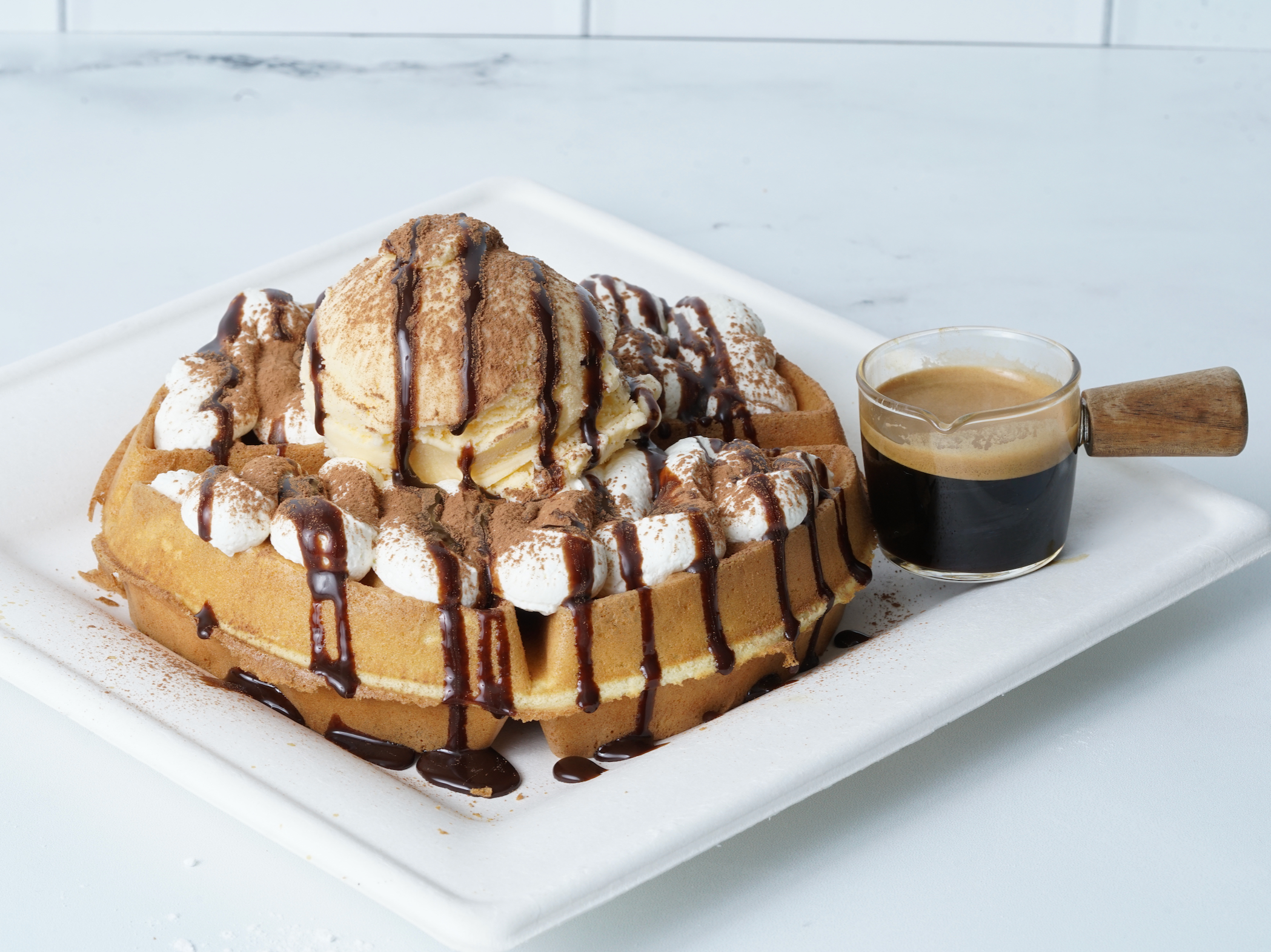 Tiramisu Ice Cream Waffle