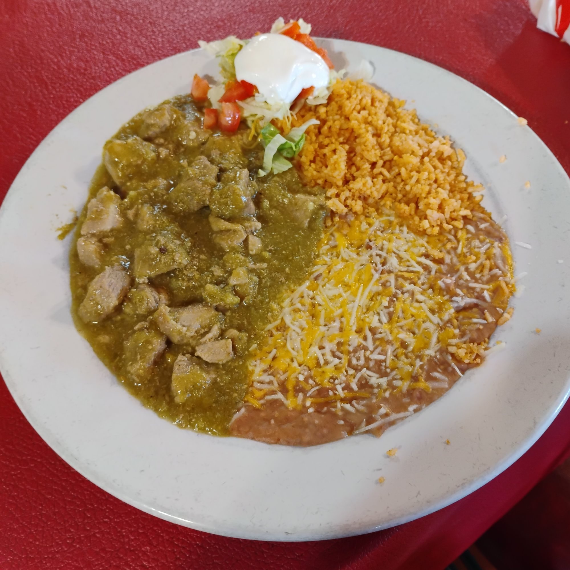 Chili Verde Plate (Spicy)