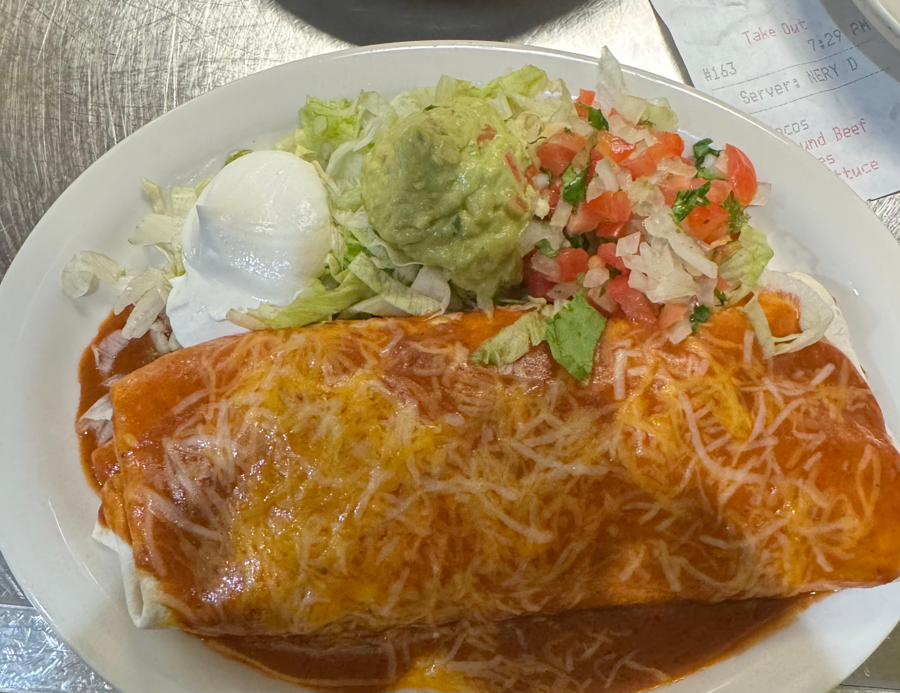 Grande Burrito Rojo O Verde