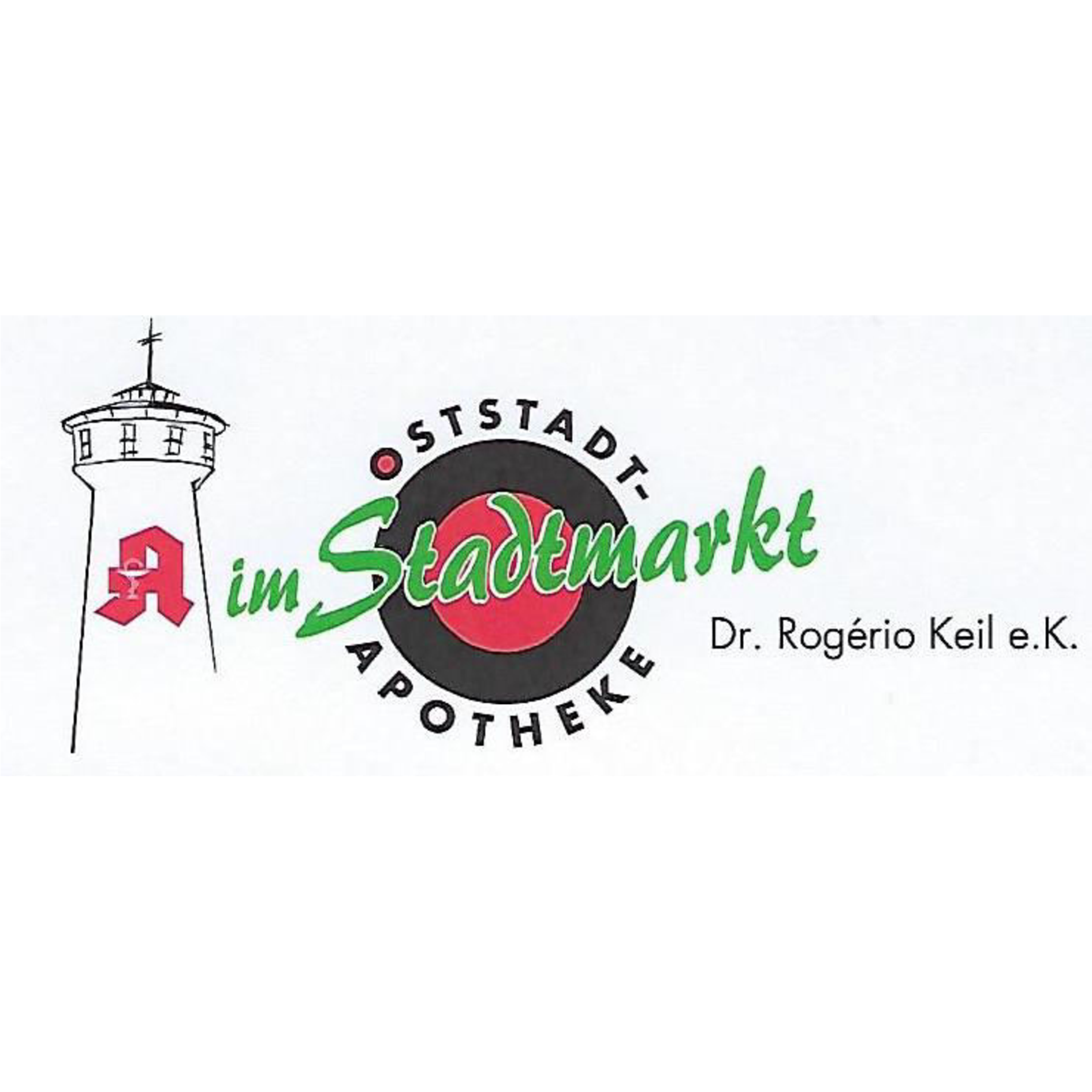 Logo der Oststadt-Apotheke im Stadtmarkt