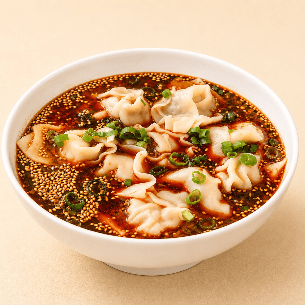 Spicy Bone Broth Wonton Soup / 红汤馄饨