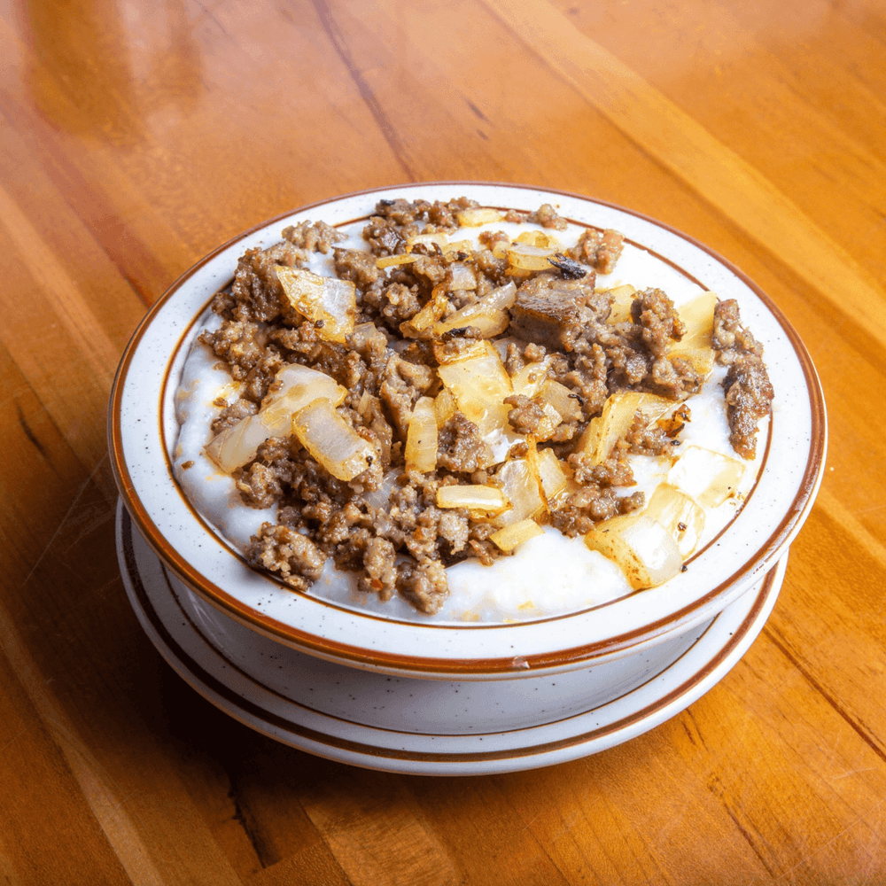 Grits, Sausage & Onions