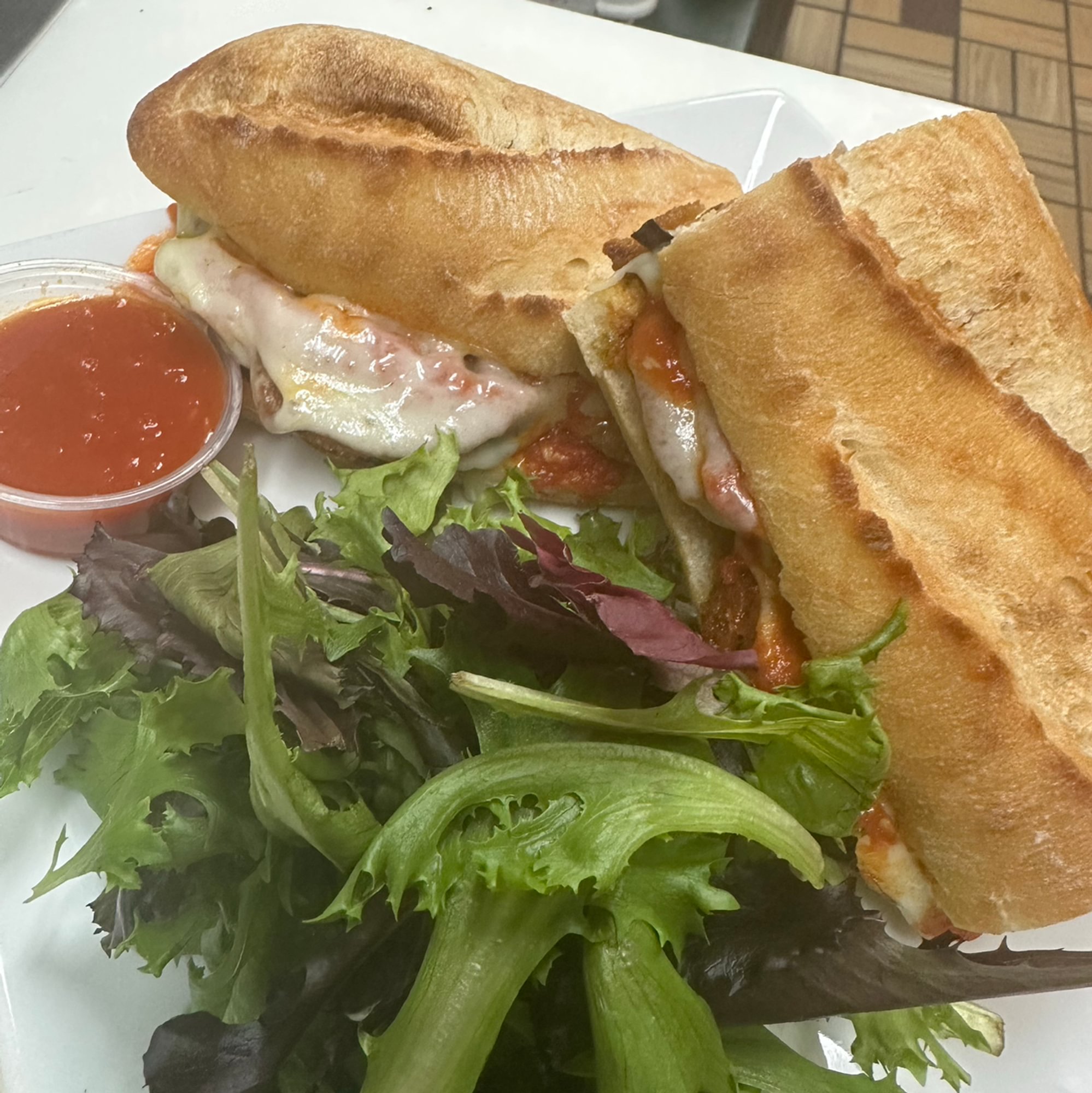 Eggplant Parmigiana Sandwich