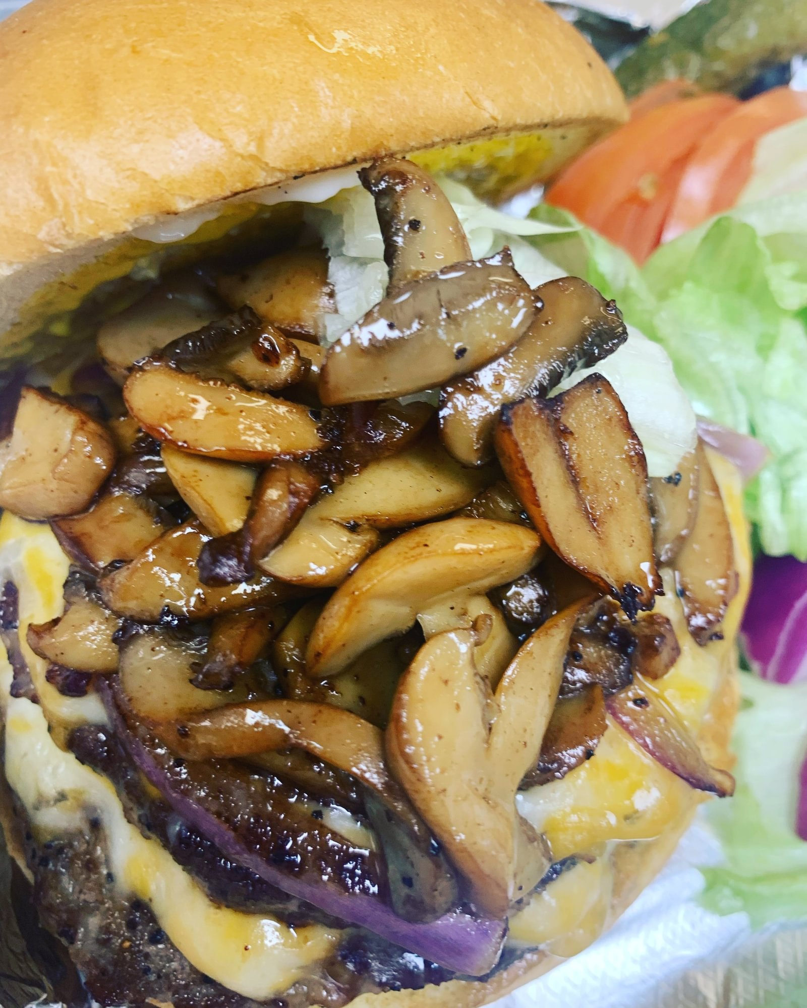 Double Mushroom Cheeseburger