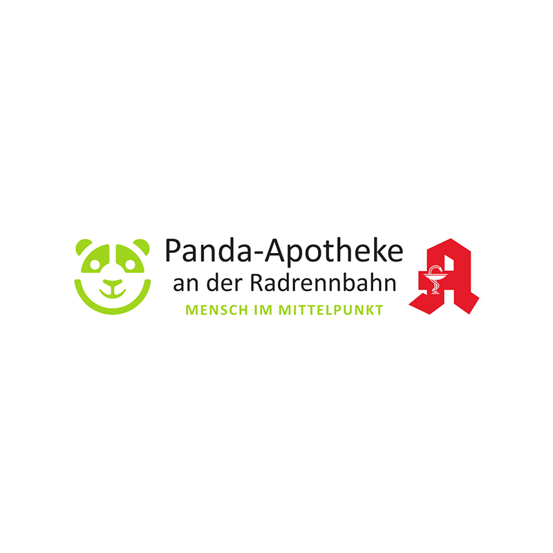 Logo der Panda-Apotheke an der Radrennbahn