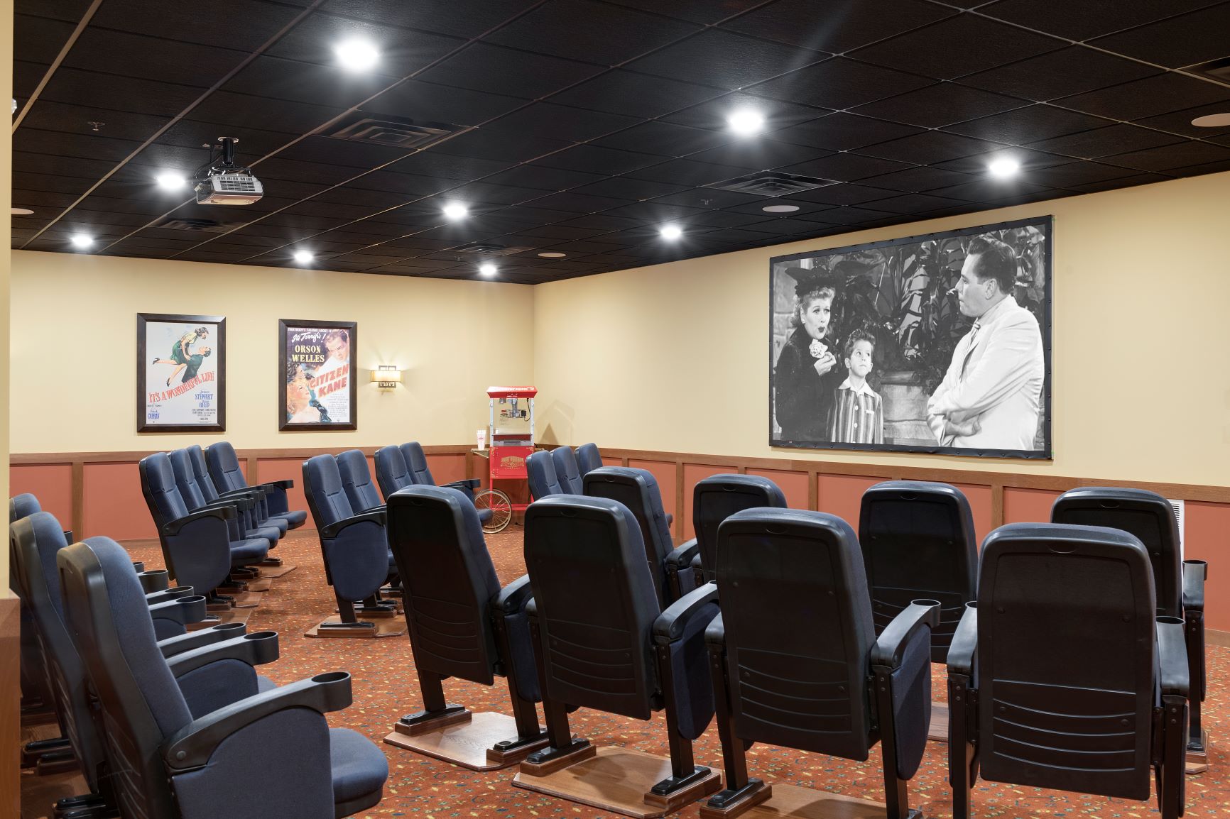 One of our great amenities at Elk River Senior Living is our movie theater. To see a complete list of all of our amenities, please visit our website or give us a call today!