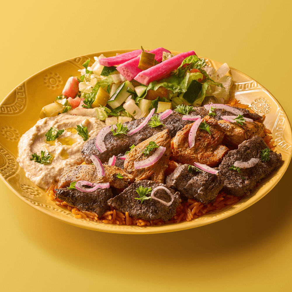 3 Combination plate (Kofta, Steak, Chicken Kabobs)