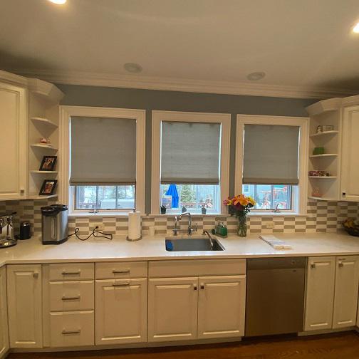 Natural Shades for the win again! We love these grey wovens in this kitchen...