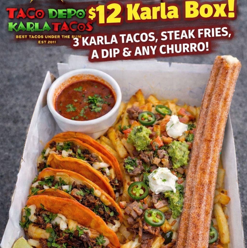 $12 Karla Churro Box w/ Steak fry