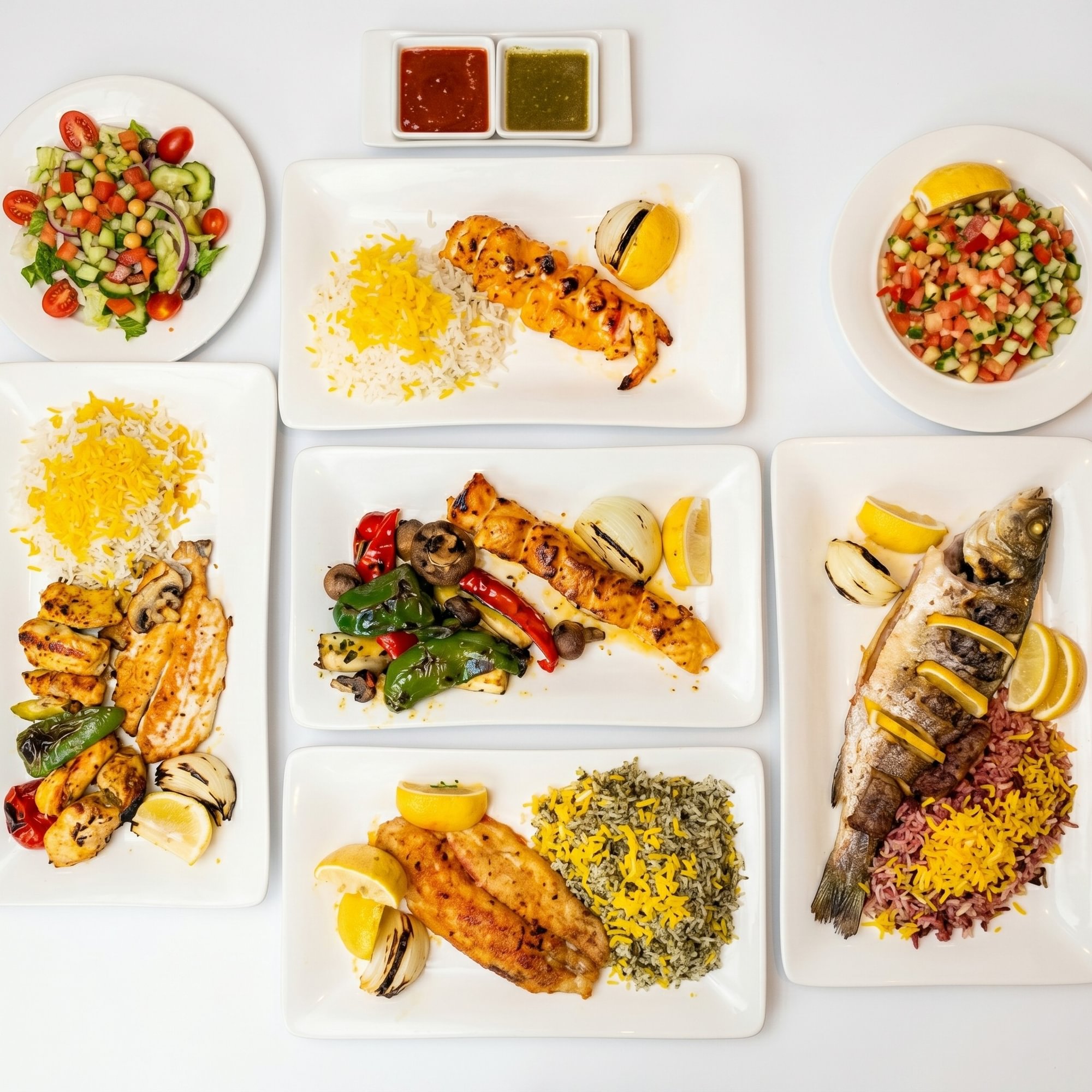 Seafood Combination Platter (Salmon Shish Kebab)