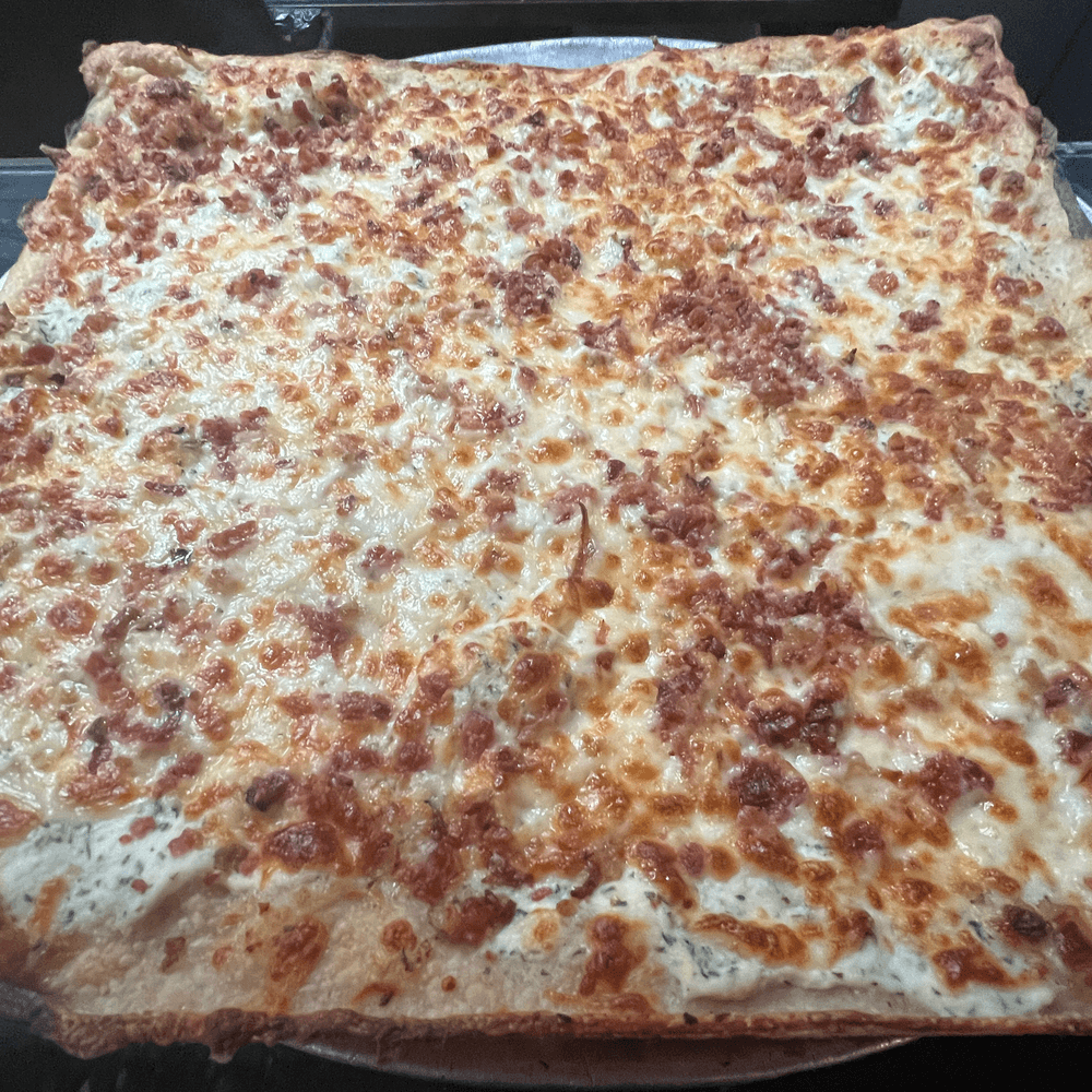 White Bacon Grandma Pizza