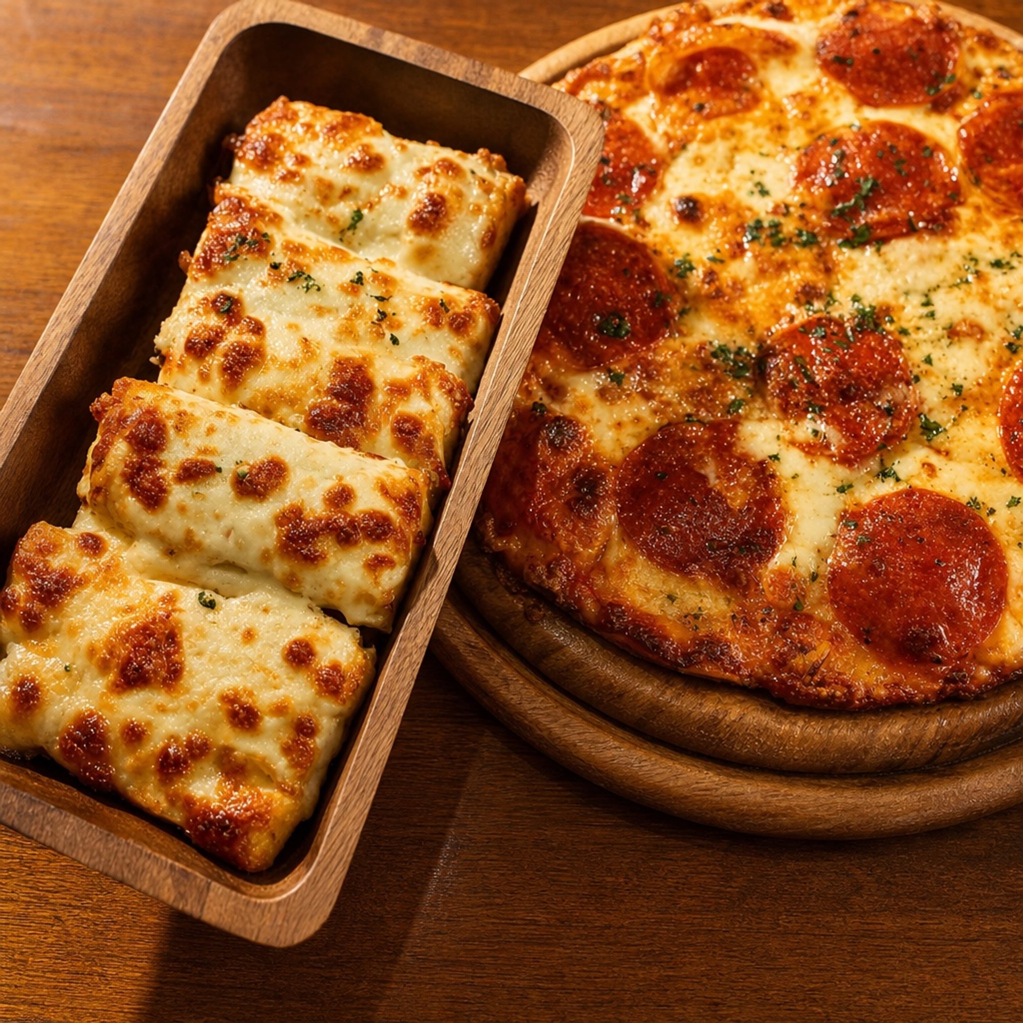 14” 2-Topping Pizza & a Half order of Cheesy Bread