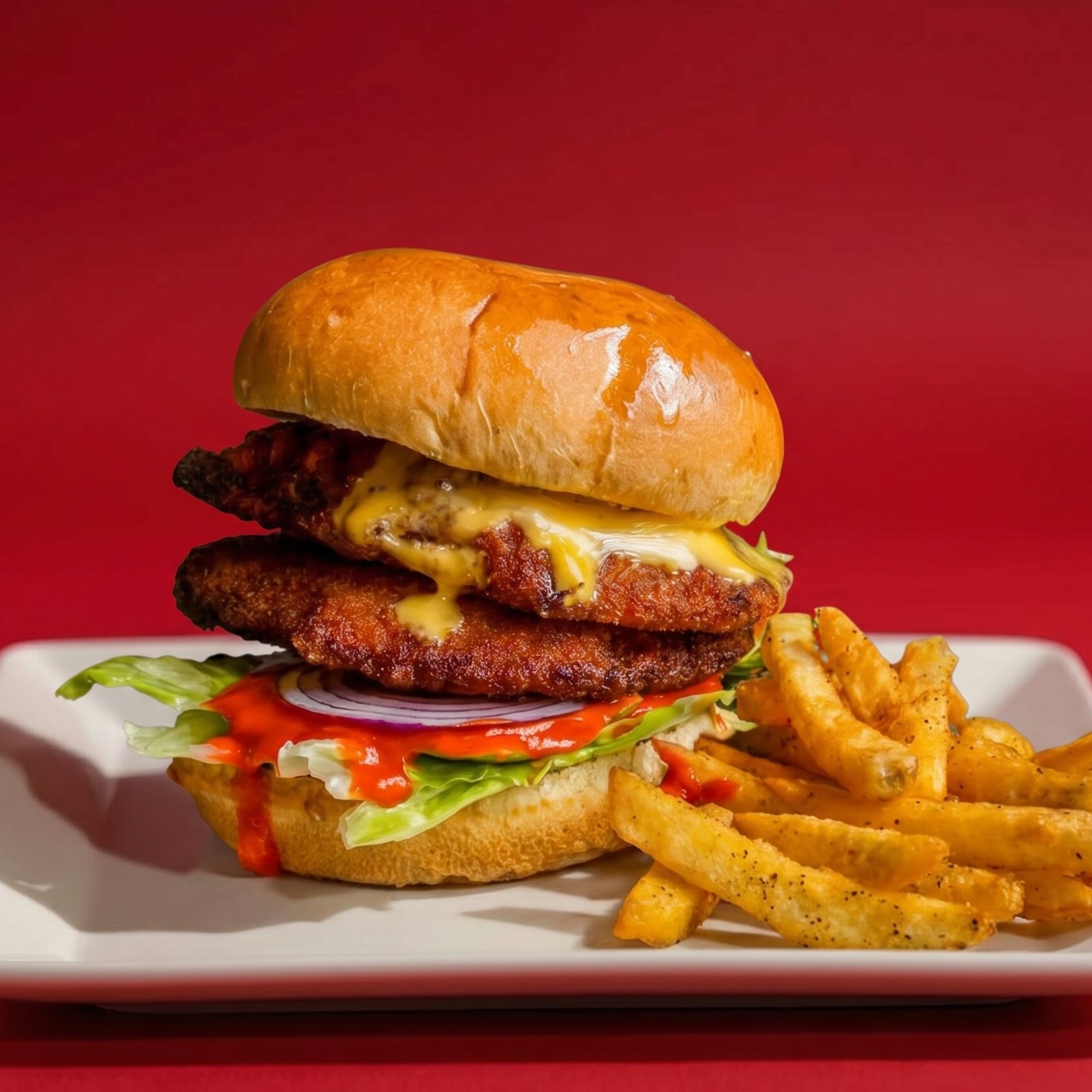 Butter Chicken Crunch Burger