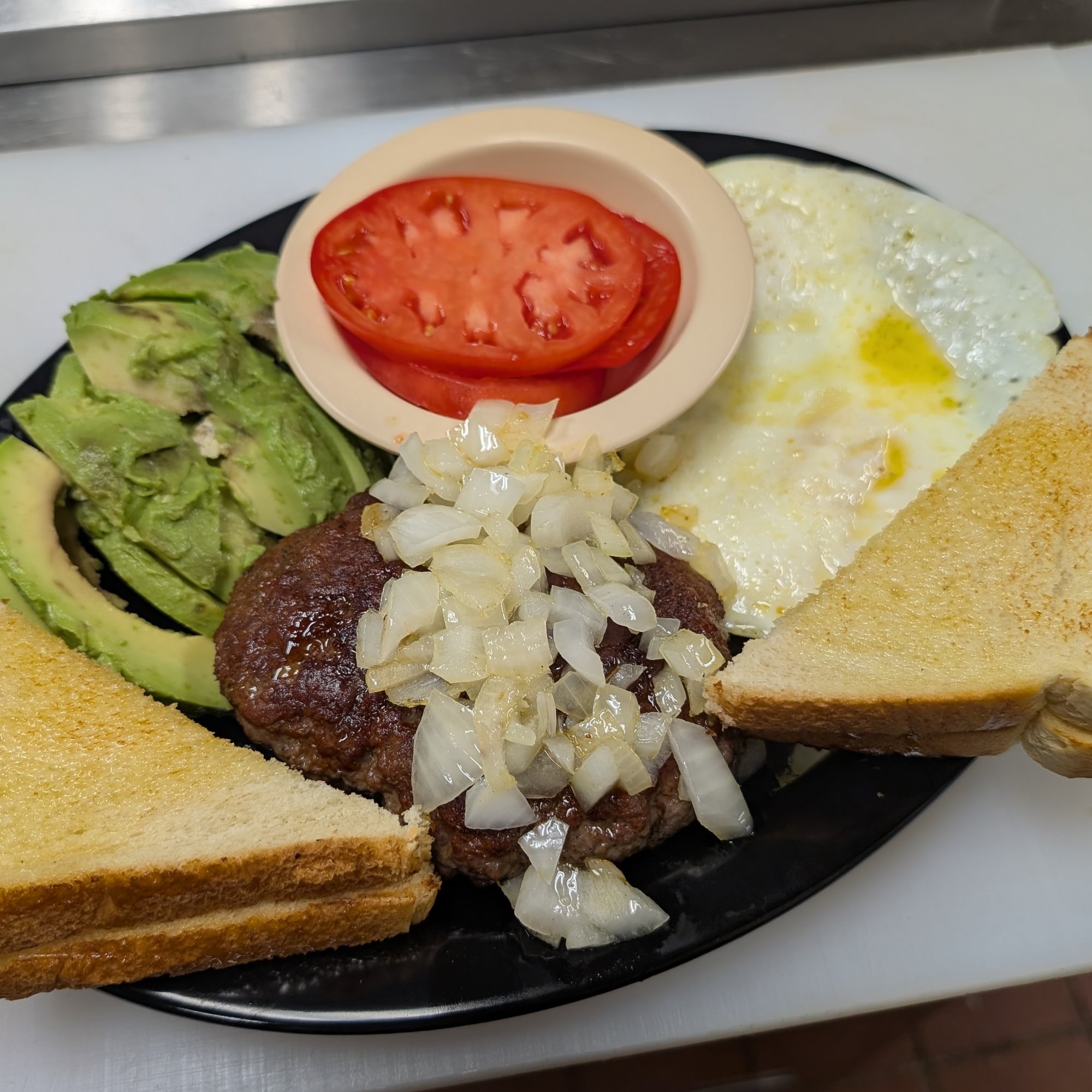 Hamburger Steak with Grilled Onions Plate