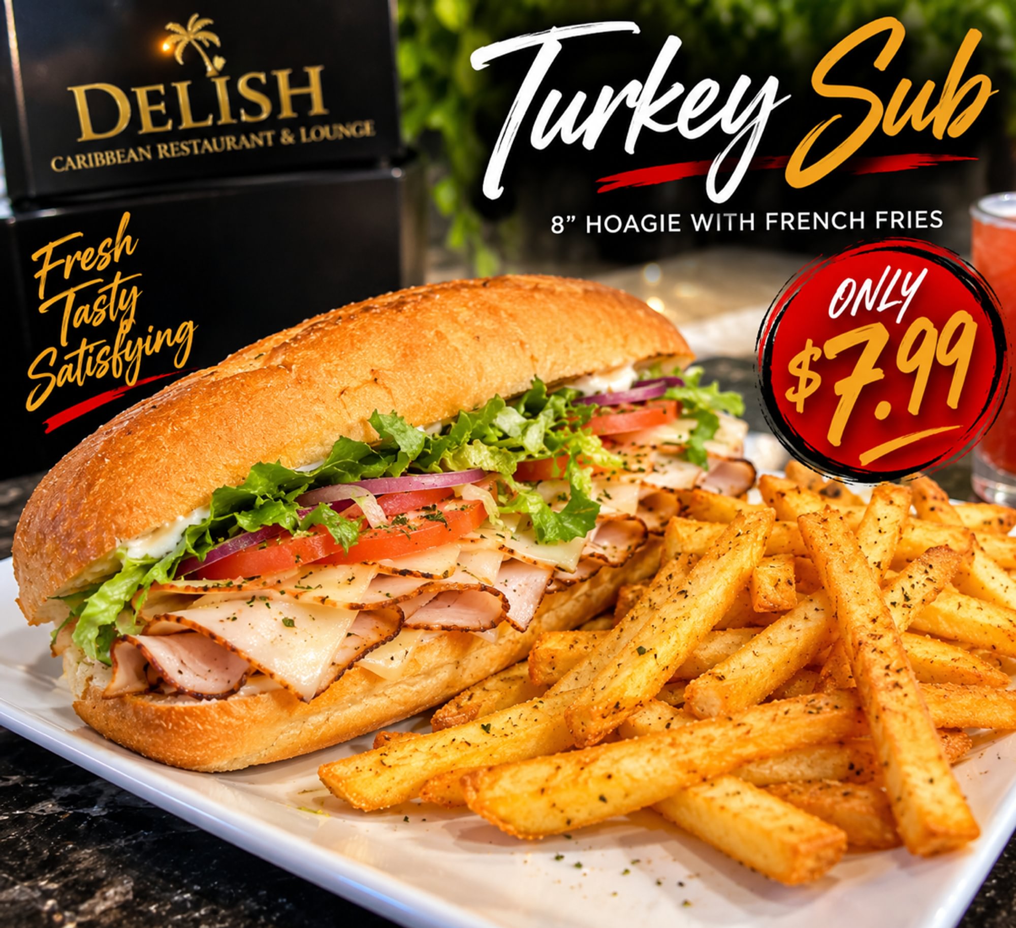 Turkey Sandwich And Fries
