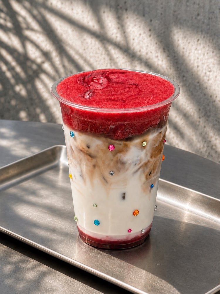 Raspberry Sparkle Latte (Iced)