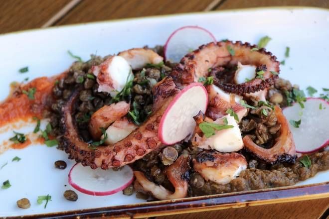 Octopus on Lentils