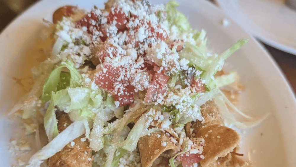 3 Rolled Tacos with Rice & Beans
