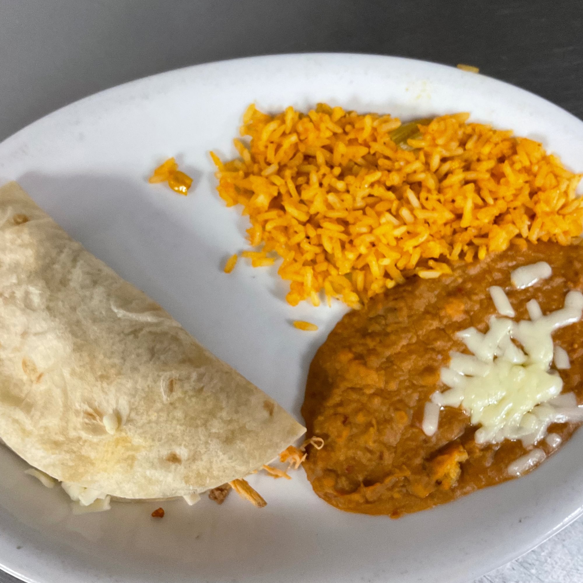 Kids Enchilada, Rice & Beans